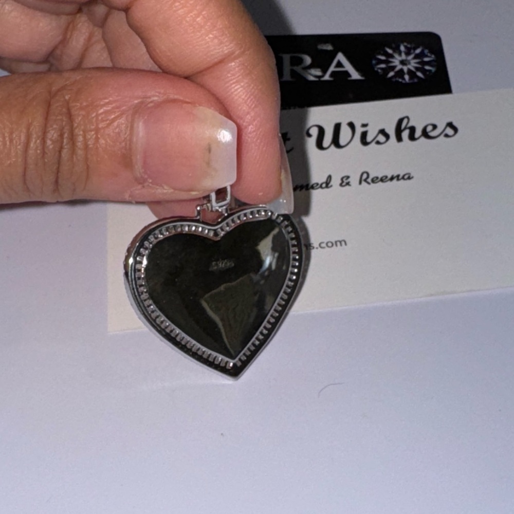 VVS Diamond Heart Memory Picture Pendant, Memorial Keepsake Jewelry Memory Charm - Picture 6 of 9